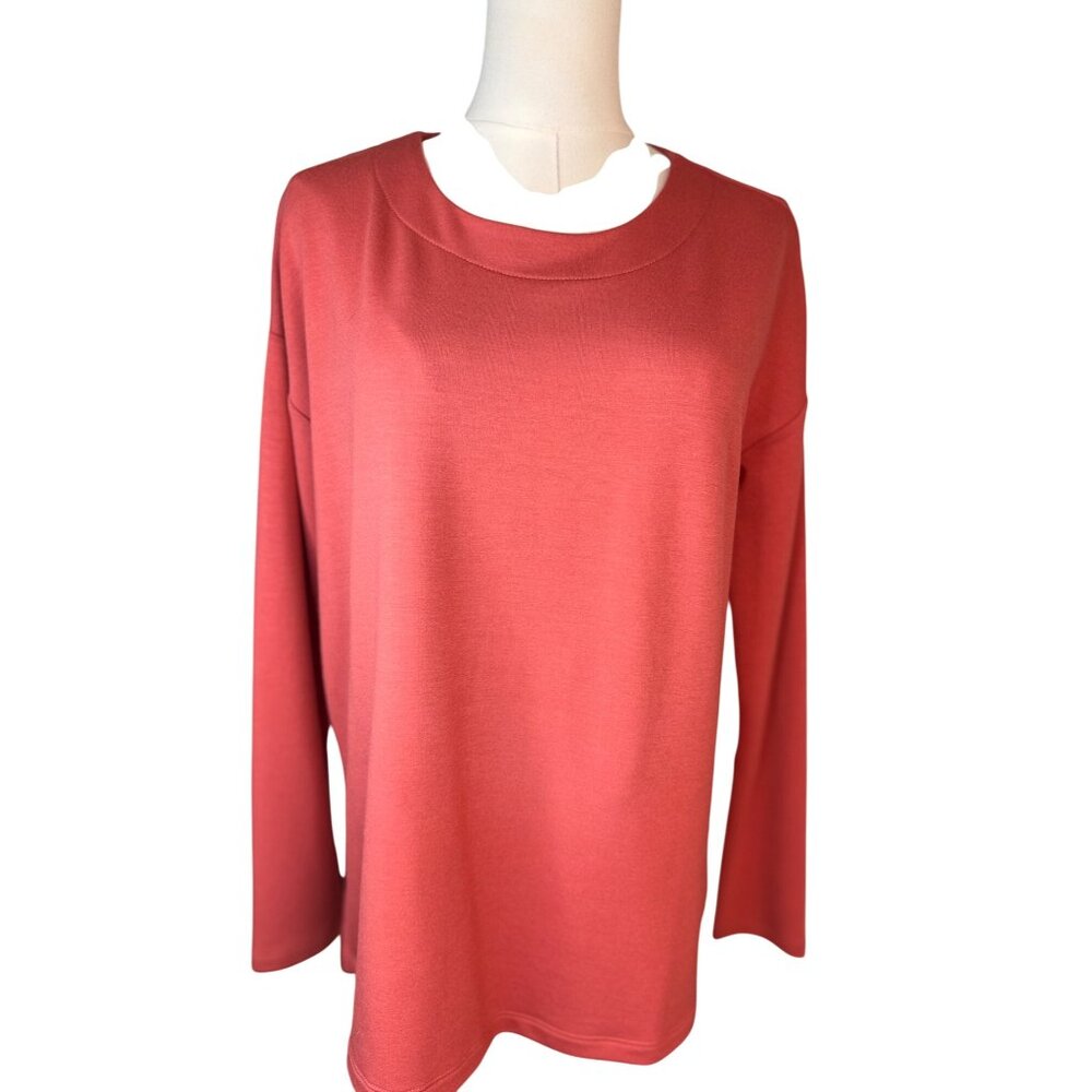 NWT Banana Republic Small Womens Rust Long Sleeve Top Rayon/Polyester Blend
